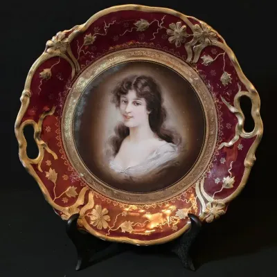 Antique Z.S. & Co. Bavaria "Flora" Royal Vienna Style Portrait Tray
