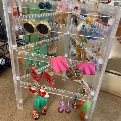 Sale Photo Thumbnail #253: Earrings and holder