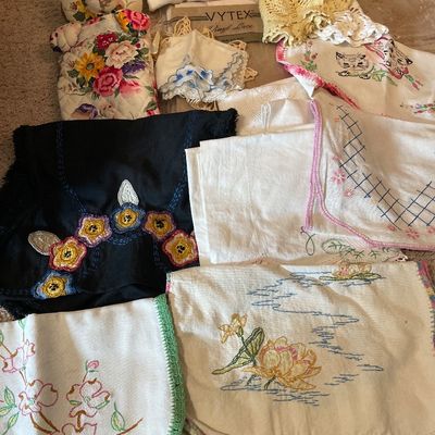 Sale Photo Thumbnail #378: Crochet tablecloths and bear stocking