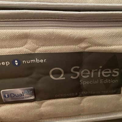 Sale Photo Thumbnail #389: That is composed of two twin mattresses that are independently controlled by remotes
Also includes the tweed bedframe and platform that moves bed up and down
Both sides seem to work as should
And all the fancy bedding as pictured