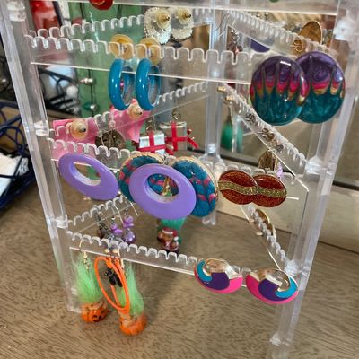 Sale Photo Thumbnail #254: Earrings and holder