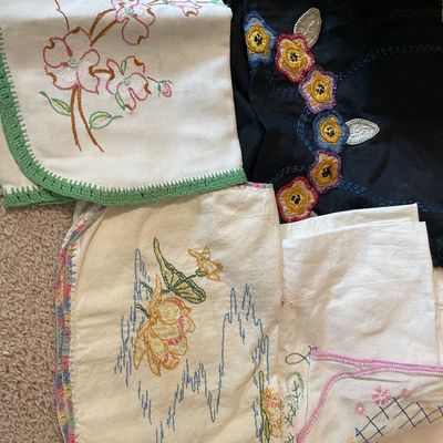Sale Photo Thumbnail #380: Crochet tablecloths and bear stocking