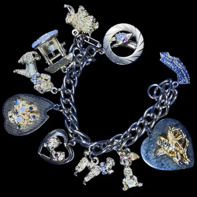 Vintage OBCO 1966 Designer Charm Bracelet With Dimensional Charms