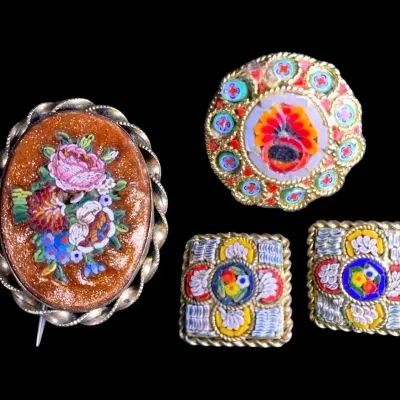 Mosaic Brooches & Earrings 