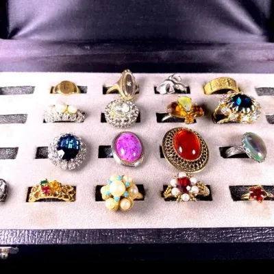 Assorted Costume Rings In Box