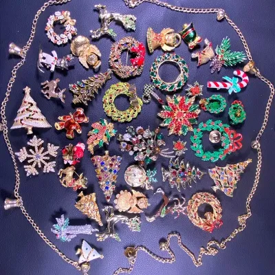 Vintage Christmas Jewelry - Signed And Unsigned