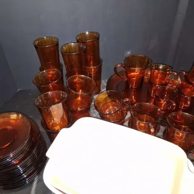 Vintage French Amber Glassware & Bakeware Collection