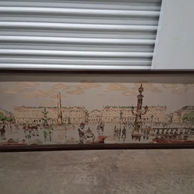 Framed European Cityscape / Street Scene Artwork