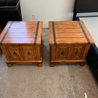 Two Rustic Nightstands 