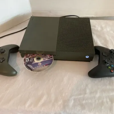 Xbox One S Military Green With Two Controllers and a John Madden Game