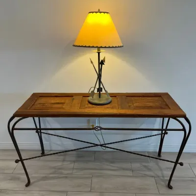 Rustic Table & Lamp