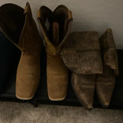 Two Pair Men’s Leather Cowboy Boots Durango and More