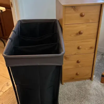 Chest with Five Drawers and Laundry Cart