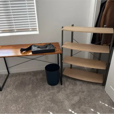 A Desk/table, a Bookcase, and More