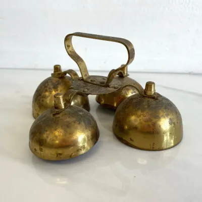 Sale Photo Thumbnail #145: Lot 8827 bevin bros vintage church communion brass bells