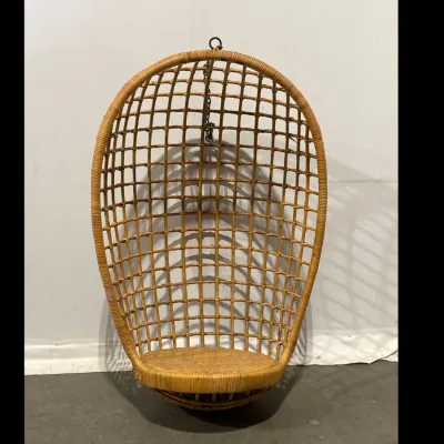 Sale Photo Thumbnail #453: Lot 50453 vintage hanging rattan egg chair