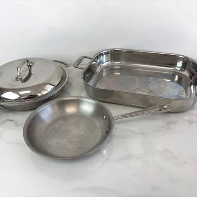 Sale Photo Thumbnail #317: Lot 9012 all clad skillet paella pan roasting pan