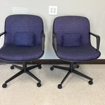 Sale Photo Thumbnail #450: Lot 50450 pair of vintage mcm steelcase rolling office desk chairs