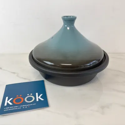 Sale Photo Thumbnail #97: Lot 8777 kook enameled cast iron moroccan tagine