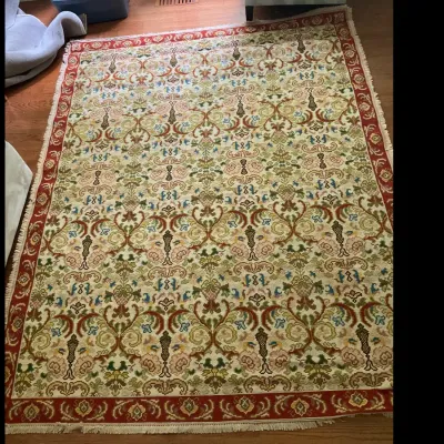 Sale Photo Thumbnail #283: Lot 8974 vintage 1970s portuguese wool area rug roughly 6 5ft x 8 25ft
