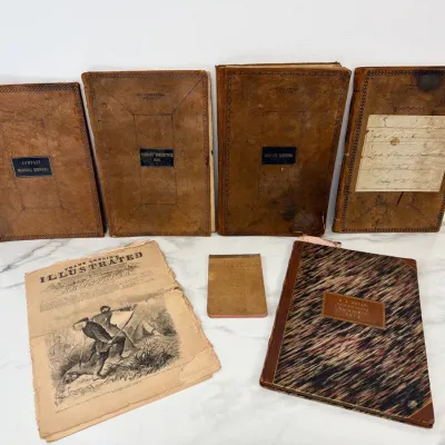 Sale Photo Thumbnail #76: Lot 8753 antique ledger books