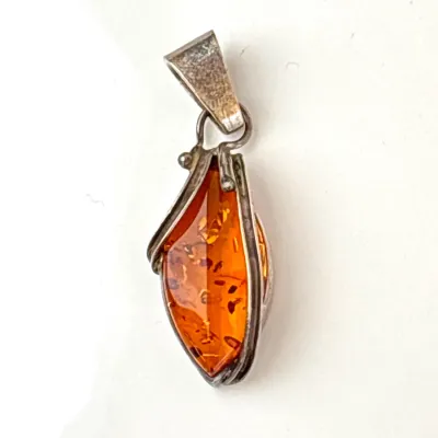 Sale Photo Thumbnail #275: Lot 8966 sterling silver amber necklace pendant jewelry