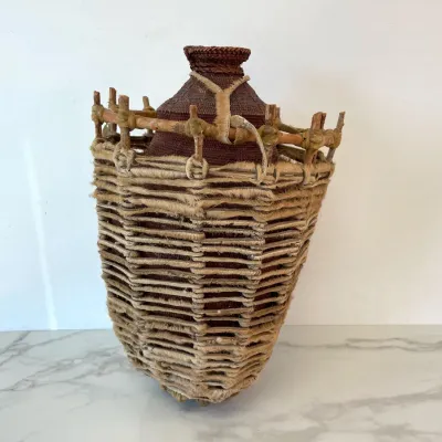 Sale Photo Thumbnail #93: Lot 8772 woven african water carrying basket
