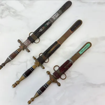 Sale Photo Thumbnail #135: Lot 8817 vintage north african tuareg dagger knives