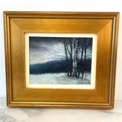 Sale Photo Thumbnail #6: Lot 8622 winter landscape signed sinclair original oil painting art