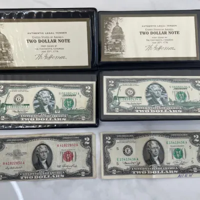 Sale Photo Thumbnail #239: Lot 8929 series 1953 1976 2003a two dollar bills us currency