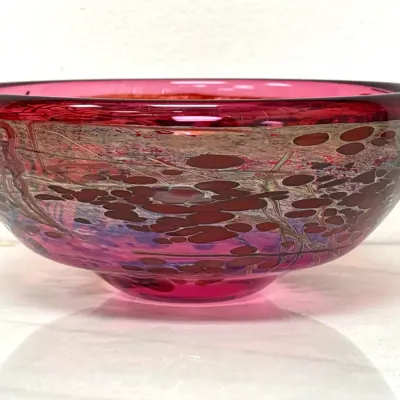 Sale Photo Thumbnail #416: Lot 9115 handblown signed art glass bowl