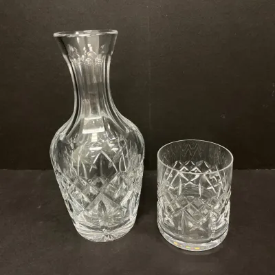 Sale Photo Thumbnail #373: Lot 9069 waterford crystal carafe w glass