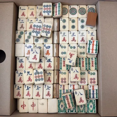 Sale Photo Thumbnail #268: Lot 8959 vintage mahjong game tiles
