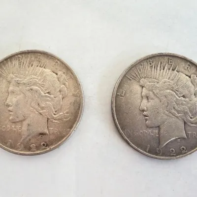 Sale Photo Thumbnail #325: Lot 9021 u s coins 1922 peace silver dollars