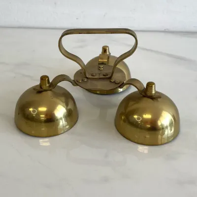 Sale Photo Thumbnail #144: Lot 8826 bevin bros vintage church communion brass bells