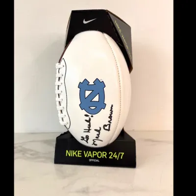 Sale Photo Thumbnail #405: Lot 9103 mack brown signed unc carolina tarheels nike football