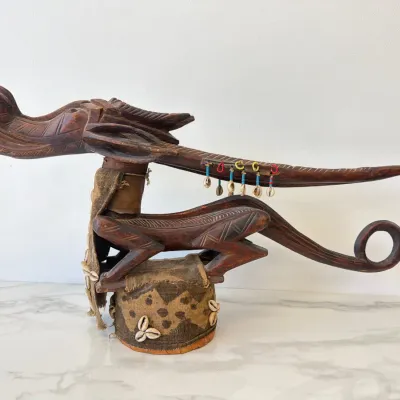 Sale Photo Thumbnail #109: Lot 8790 vintage carved wood african ceremonial chi wara headdress