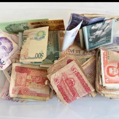Sale Photo Thumbnail #328: Lot 9024 mixed foreign paper currency money