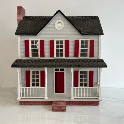 Sale Photo Thumbnail #292: Lot 8985 vintage wooden dollhouse 1 12 scale
