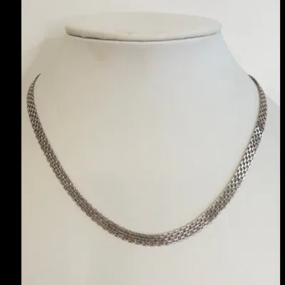 Sale Photo Thumbnail #170: Lot 8853 925 sterling silver italy flat chain necklace jewelry