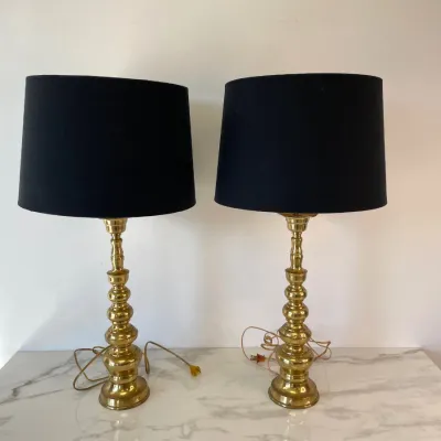 Sale Photo Thumbnail #94: Lot 8773 vintage brass table buffet lamps