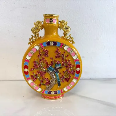 Sale Photo Thumbnail #179: Lot 8863 blossoming lovebirds small cloisonne jingtailan vase