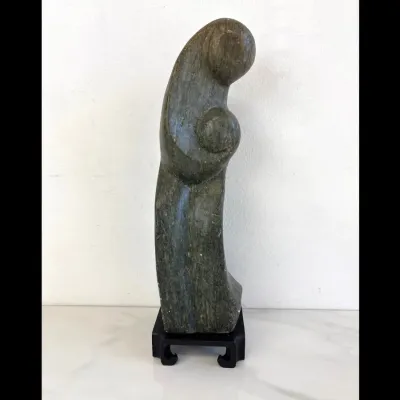 Sale Photo Thumbnail #46: Lot 8723 handcarved soapstone shona stone mother child sculpture