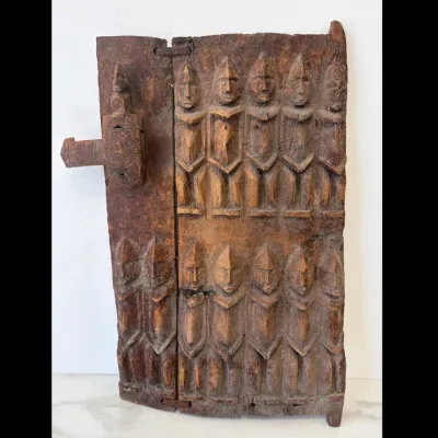 Sale Photo Thumbnail #108: Lot 8788 carved wood african dogan granary shutter door
