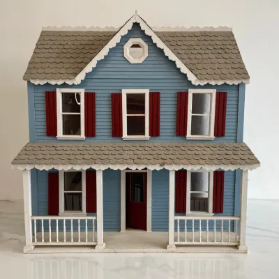 Sale Photo Thumbnail #293: Lot 8986 vintage wooden dollhouse 1 12 scale