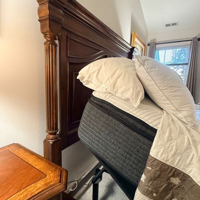 Queen Size Bed with bedding