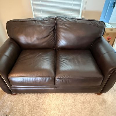 Oskar Huber Leather Loveseat