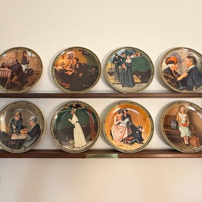 Norman Rockwell's American Dream Plate Collection with Rack