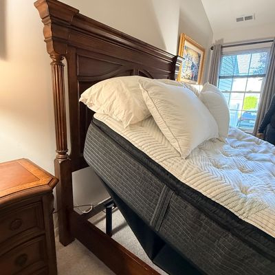 Queen Size Bed with bedding