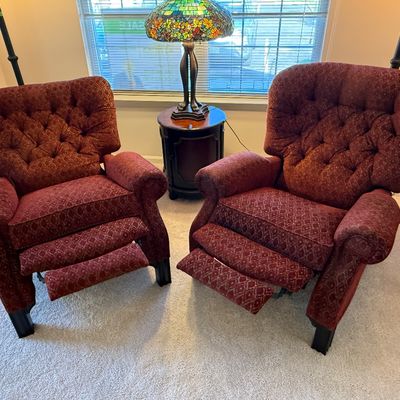 Pair of Genuine La-Z-Boy Tufted Recliners